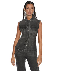 Spark Vest Lovestruck - Black Denim