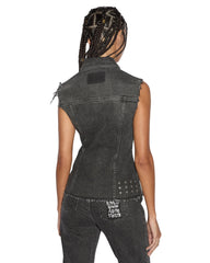 Spark Vest Lovestruck - Black Denim