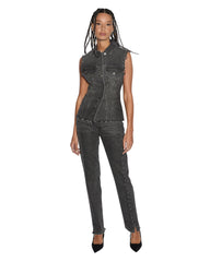 Spark Vest Lovestruck - Black Denim