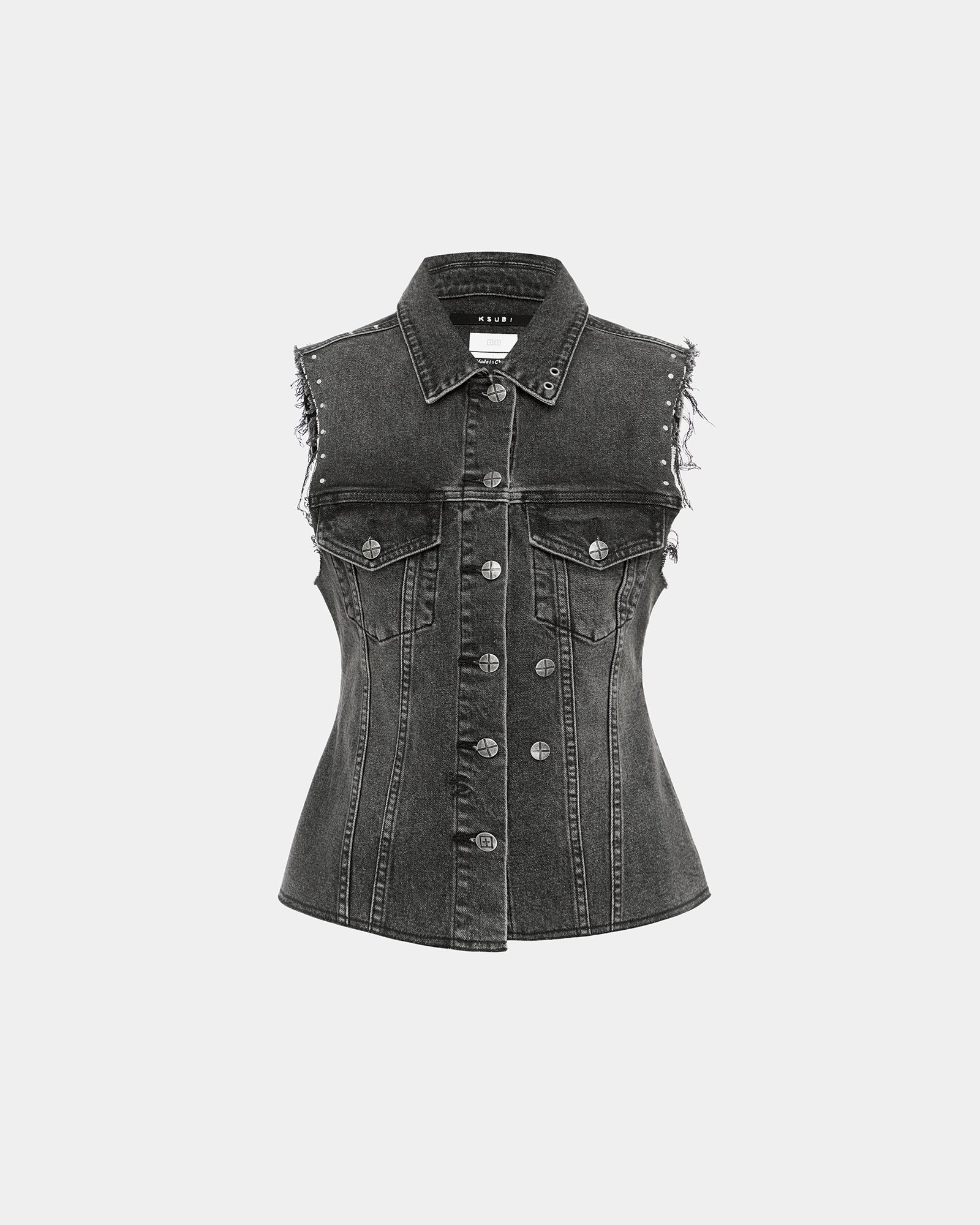 Spark Vest Lovestruck - Black Denim