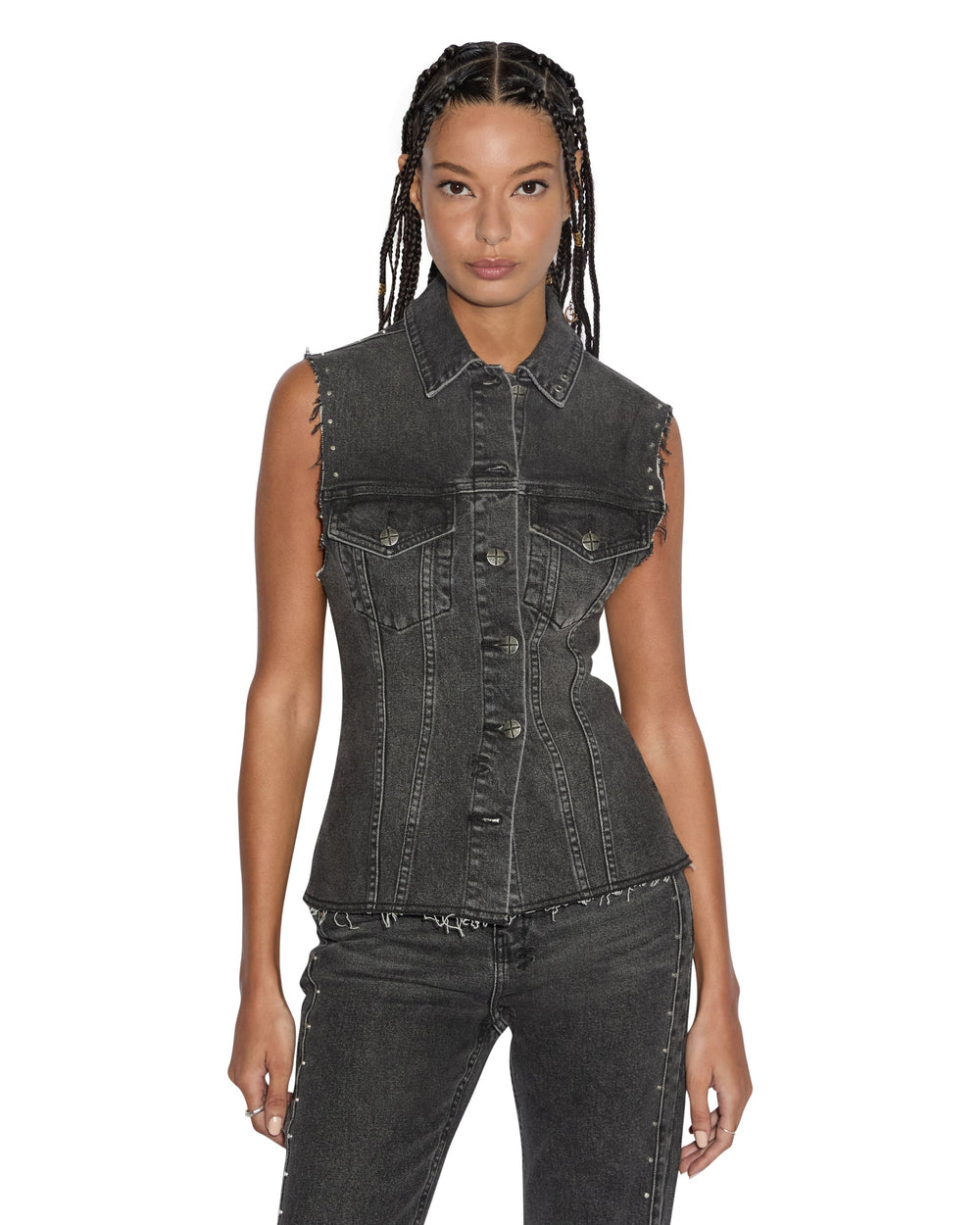 Spark Vest Lovestruck - Black Denim