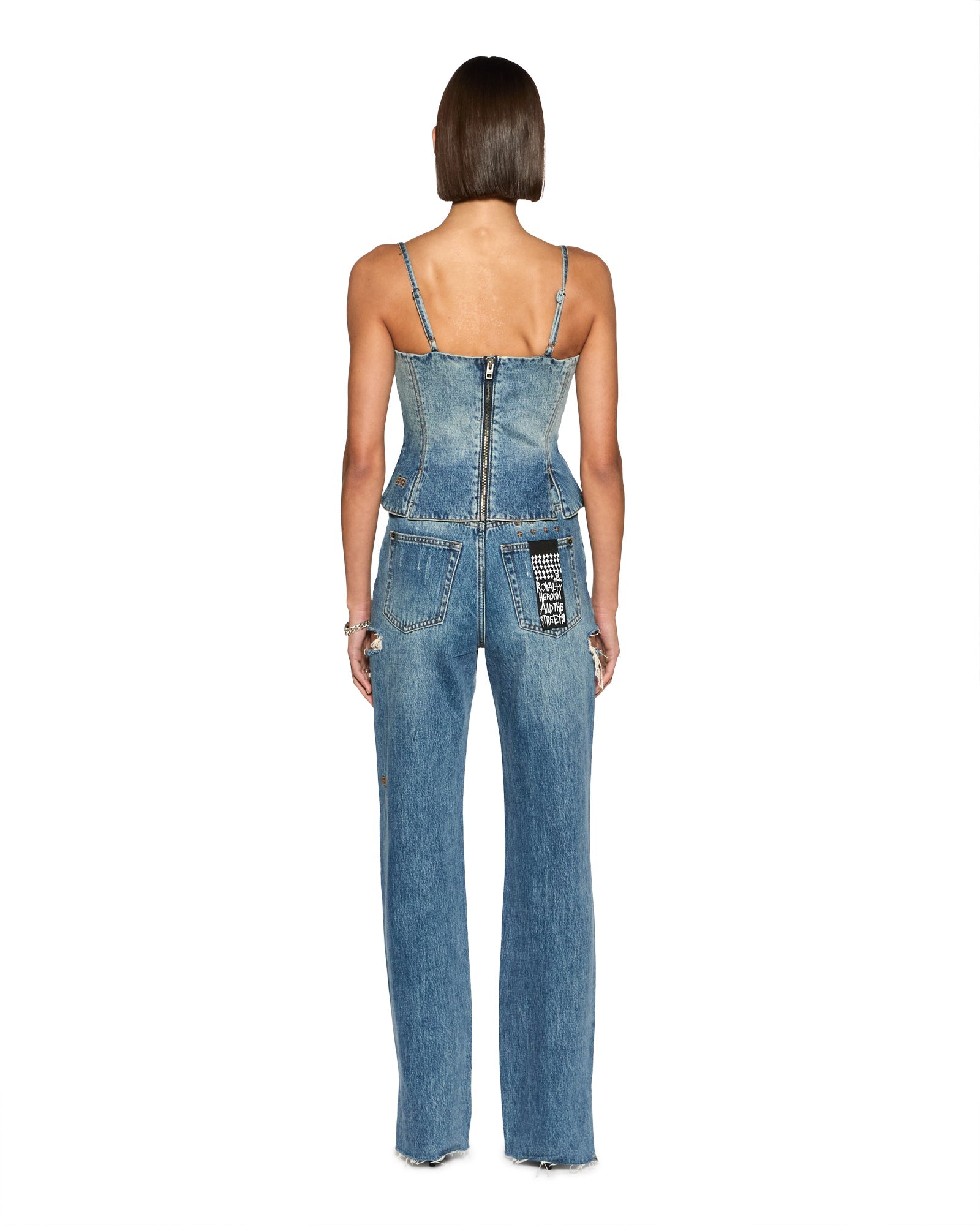 Athena Bustier Top - Medium Wash Denim