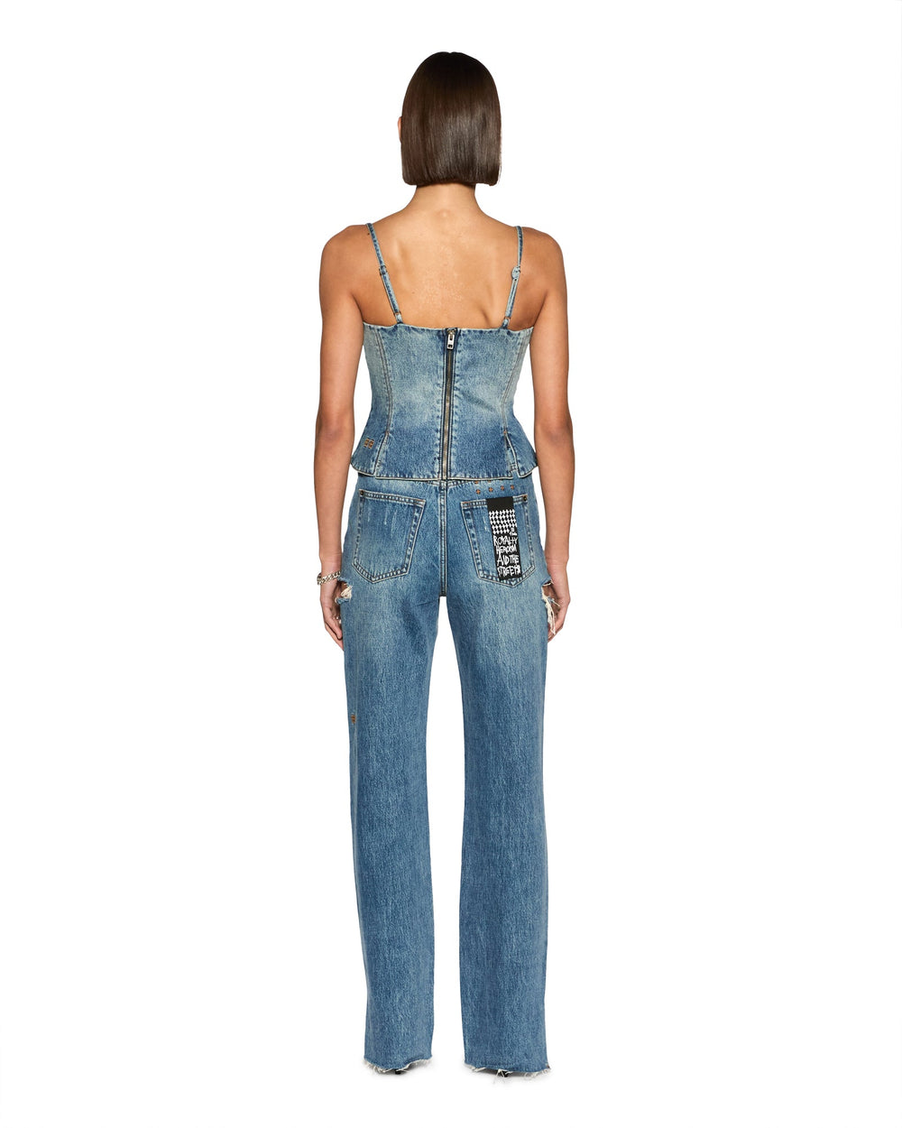 Athena Bustier Top - Medium Wash Denim