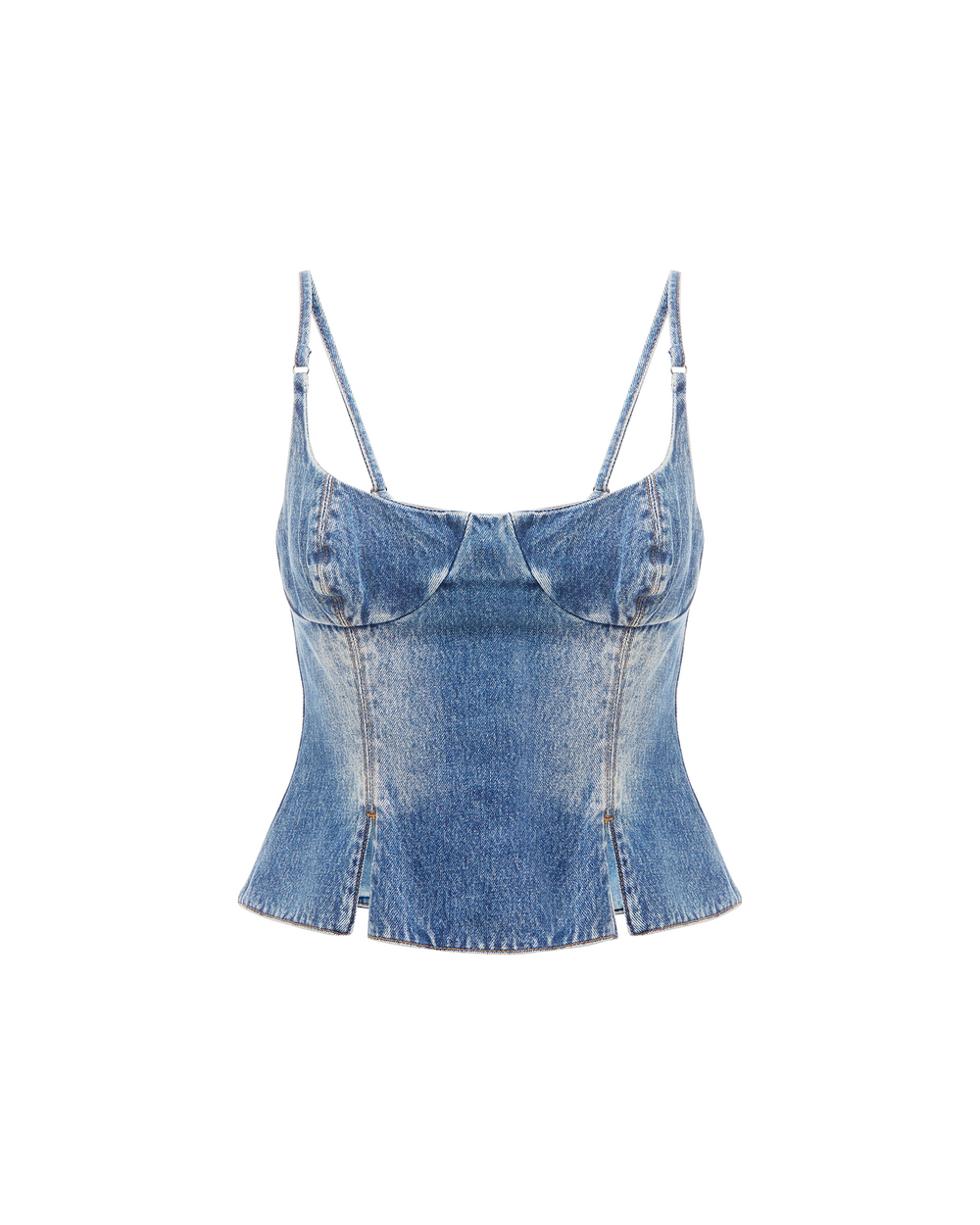 Athena Bustier Top - Medium Wash Denim
