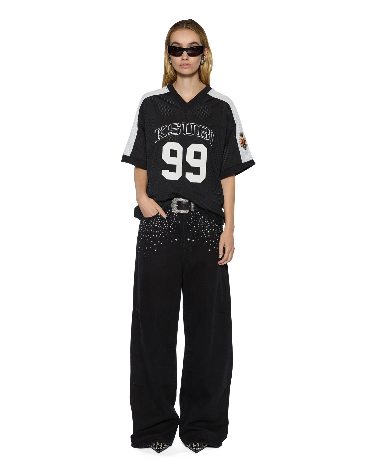 Womens 99 Ss Jersey Black Tees