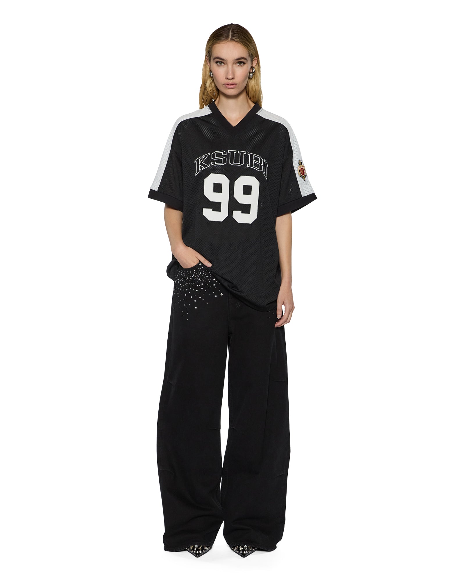 Womens 99 Ss Jersey Black Tees