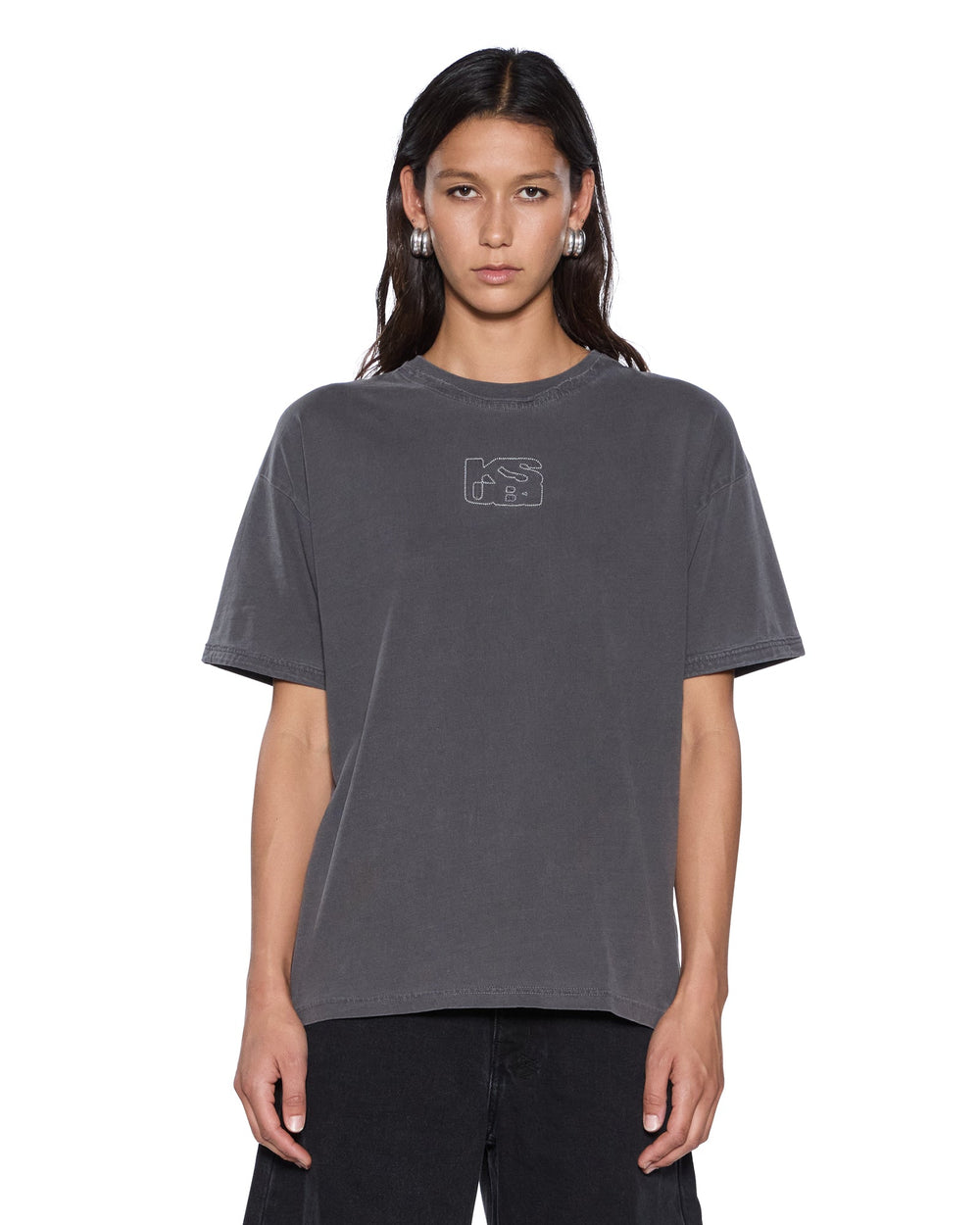 Womens Stacked Stitch Oh G Ss Tee Charcoal Tees