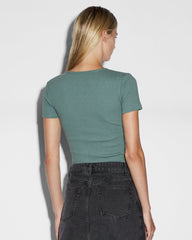 Arise Cut Out Short Sleeve T-shirt - Lagoon Green