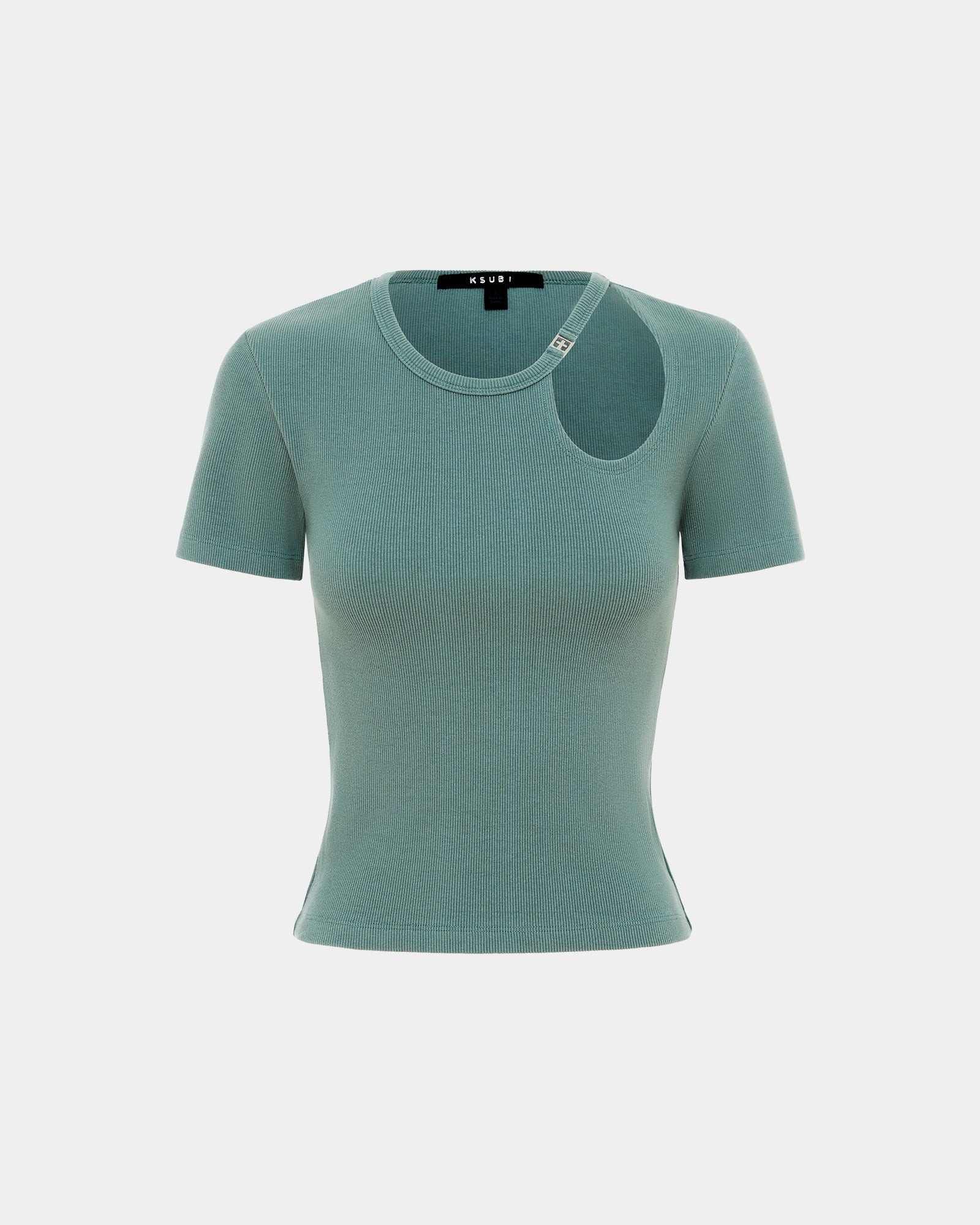 Arise Cut Out Short Sleeve T-shirt - Lagoon Green