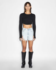 Syndicate Crop Long Sleeve T-shirt - Black