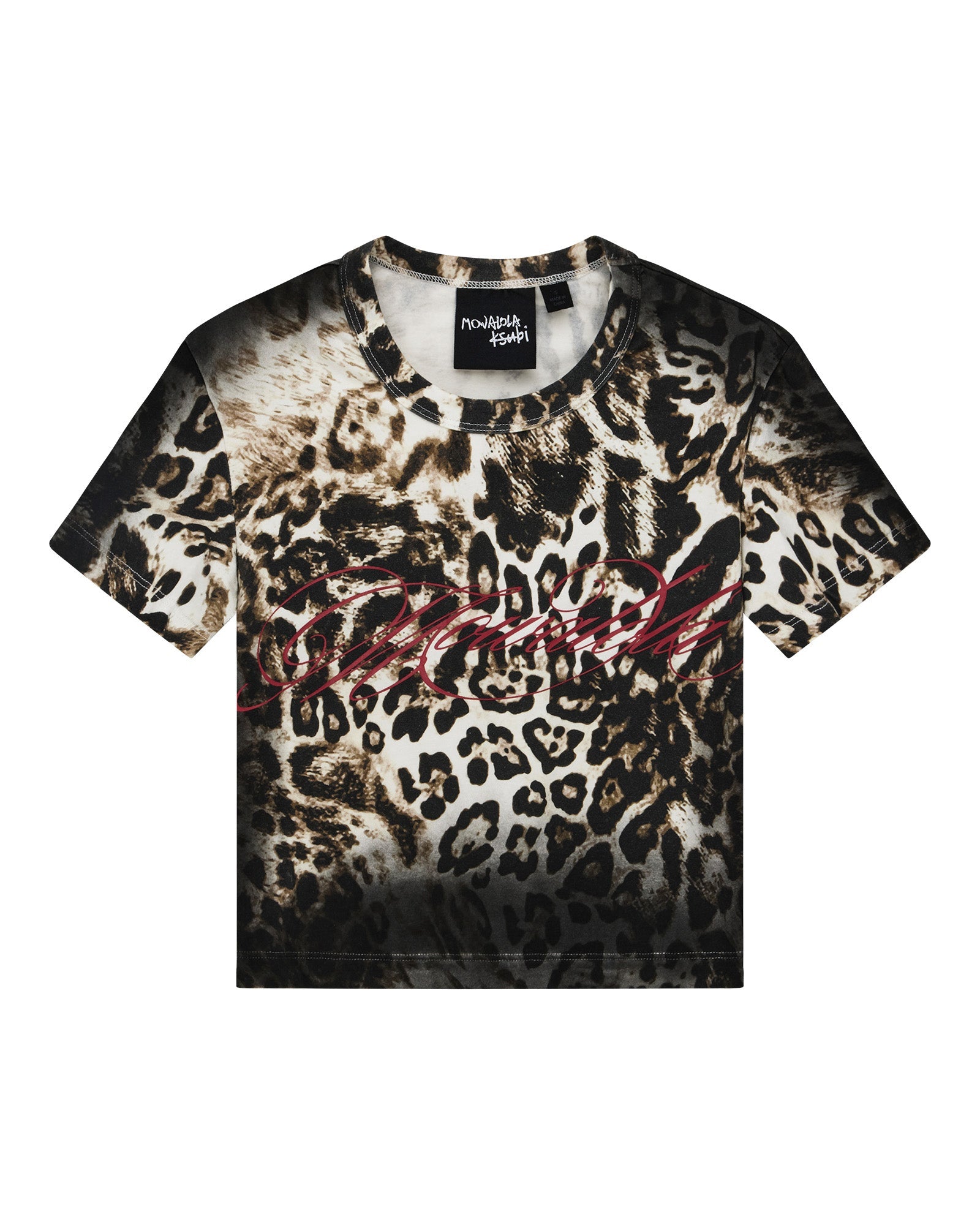 Womens Mowalola Baby Tee Cheetah Tees