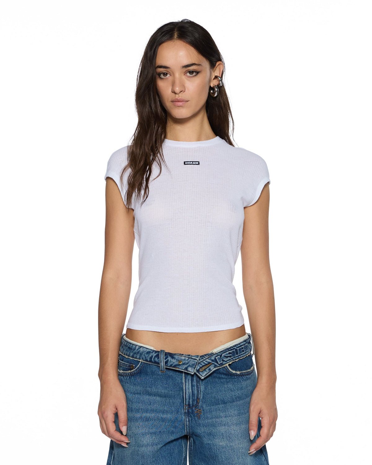 Womens Staple Ss Tee White Sheer Tees