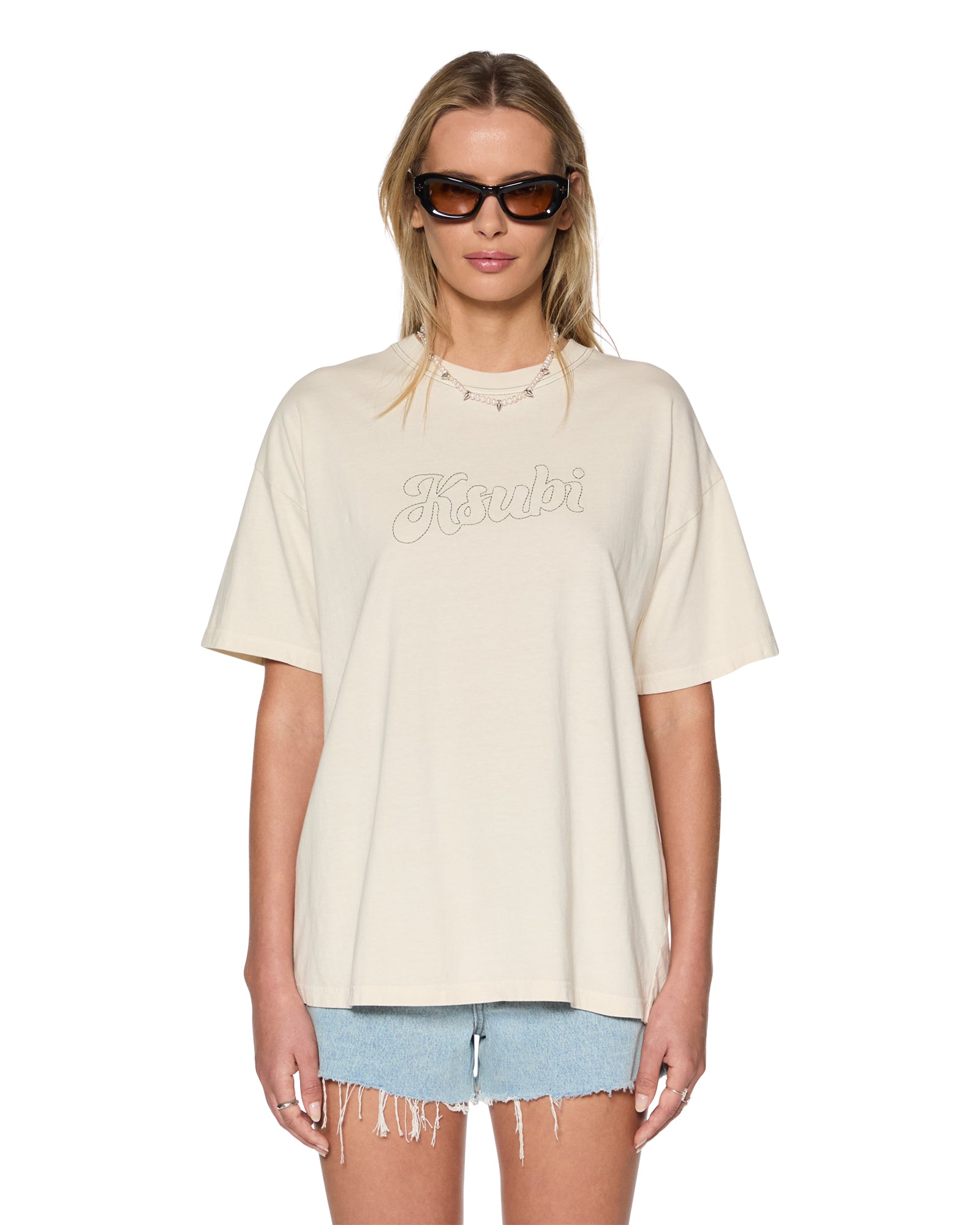 Sketch Oh G Slice Ecru Oversized Tee