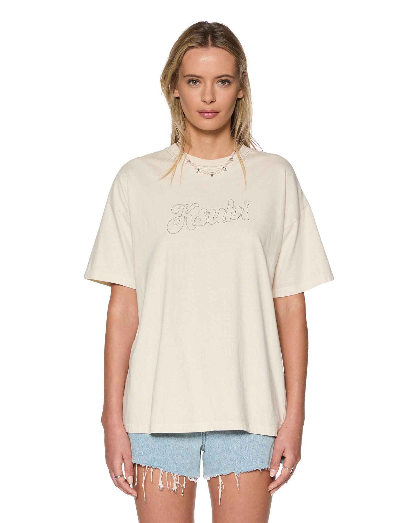 Sketch Oh G Slice Ecru Oversized Tee