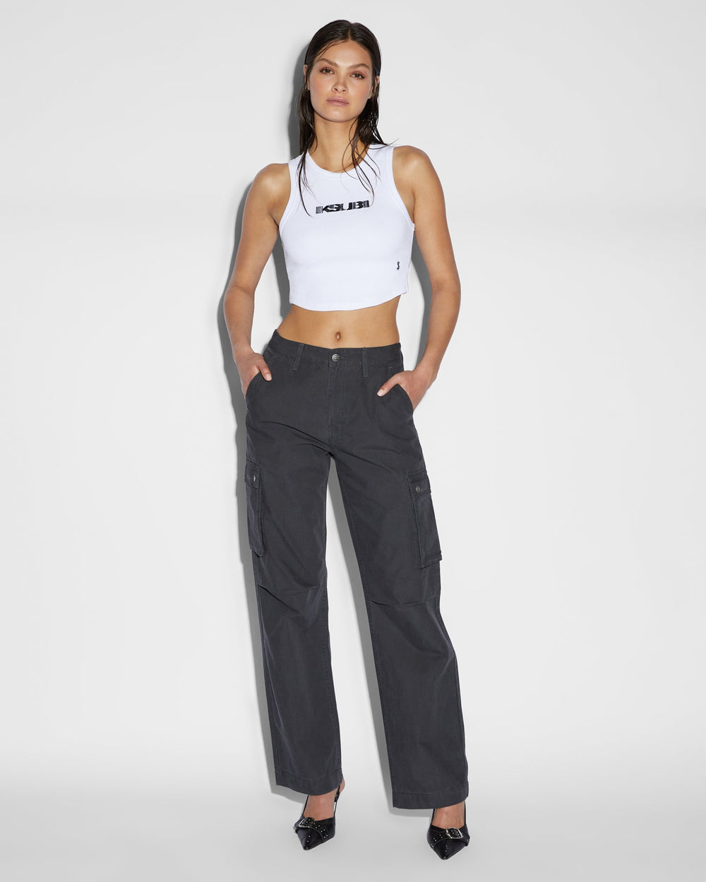 Squad Womens Cargo Pant - Charcoal