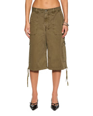 Baggy Cargo Detachable Straight Leg Pant - Khaki
