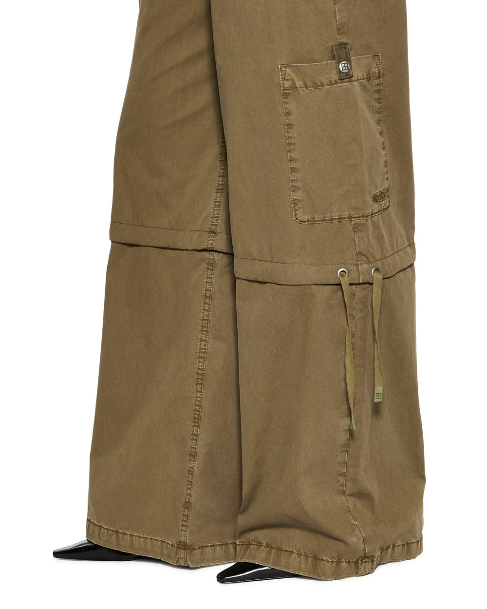 Baggy Cargo Detachable Straight Leg Pant - Khaki