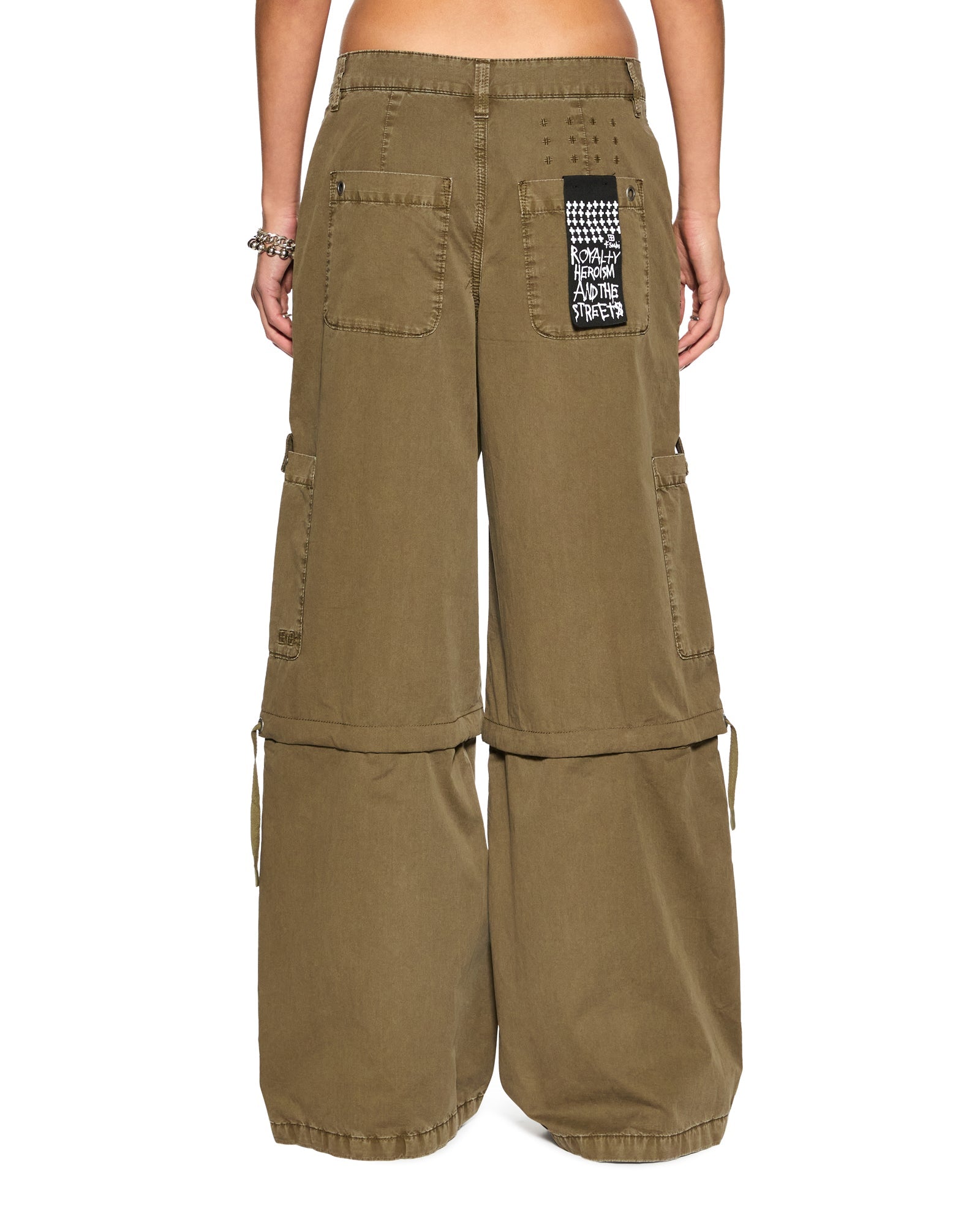 Baggy Cargo Detachable Straight Leg Pant - Khaki