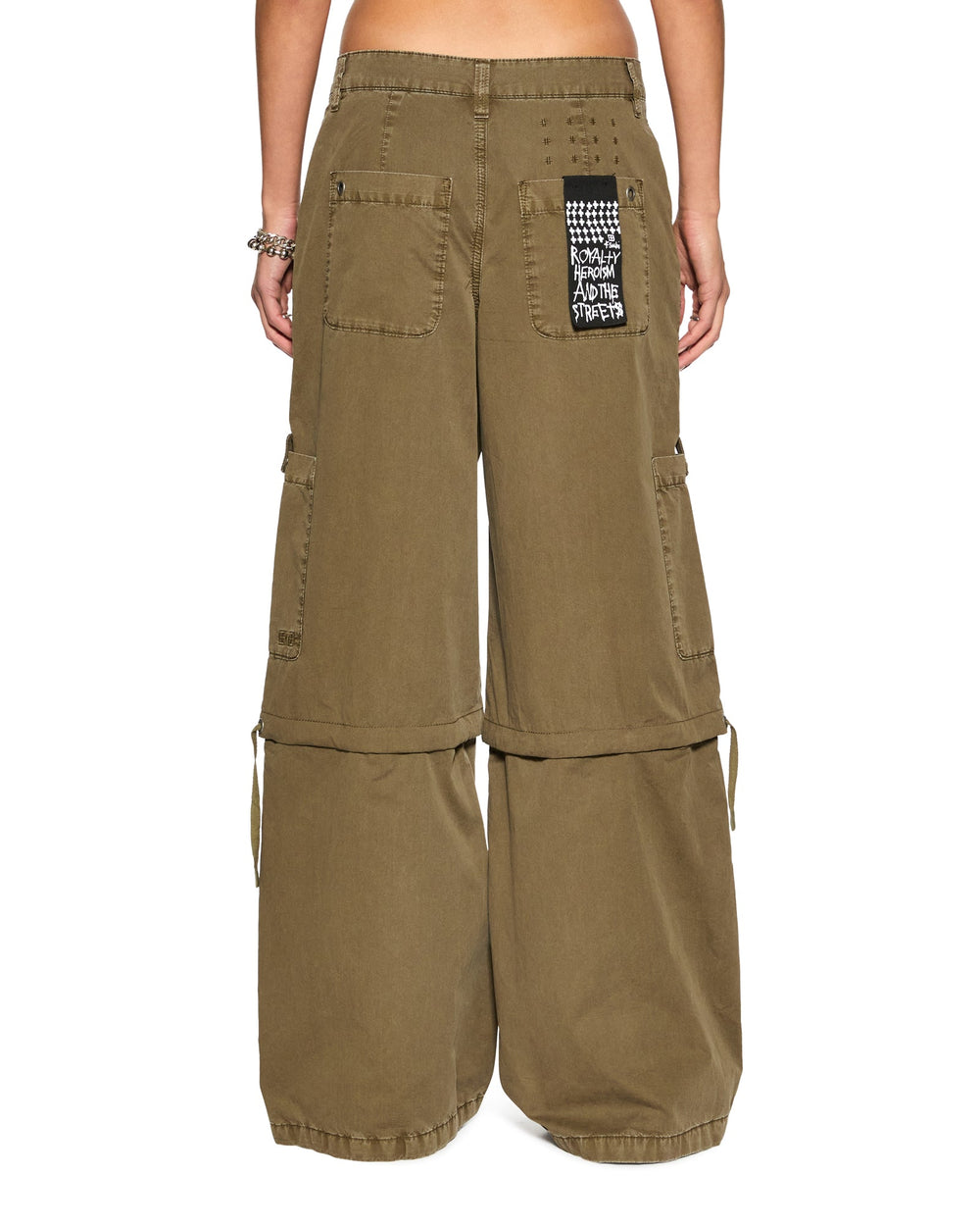 Baggy Cargo Detachable Straight Leg Pant - Khaki