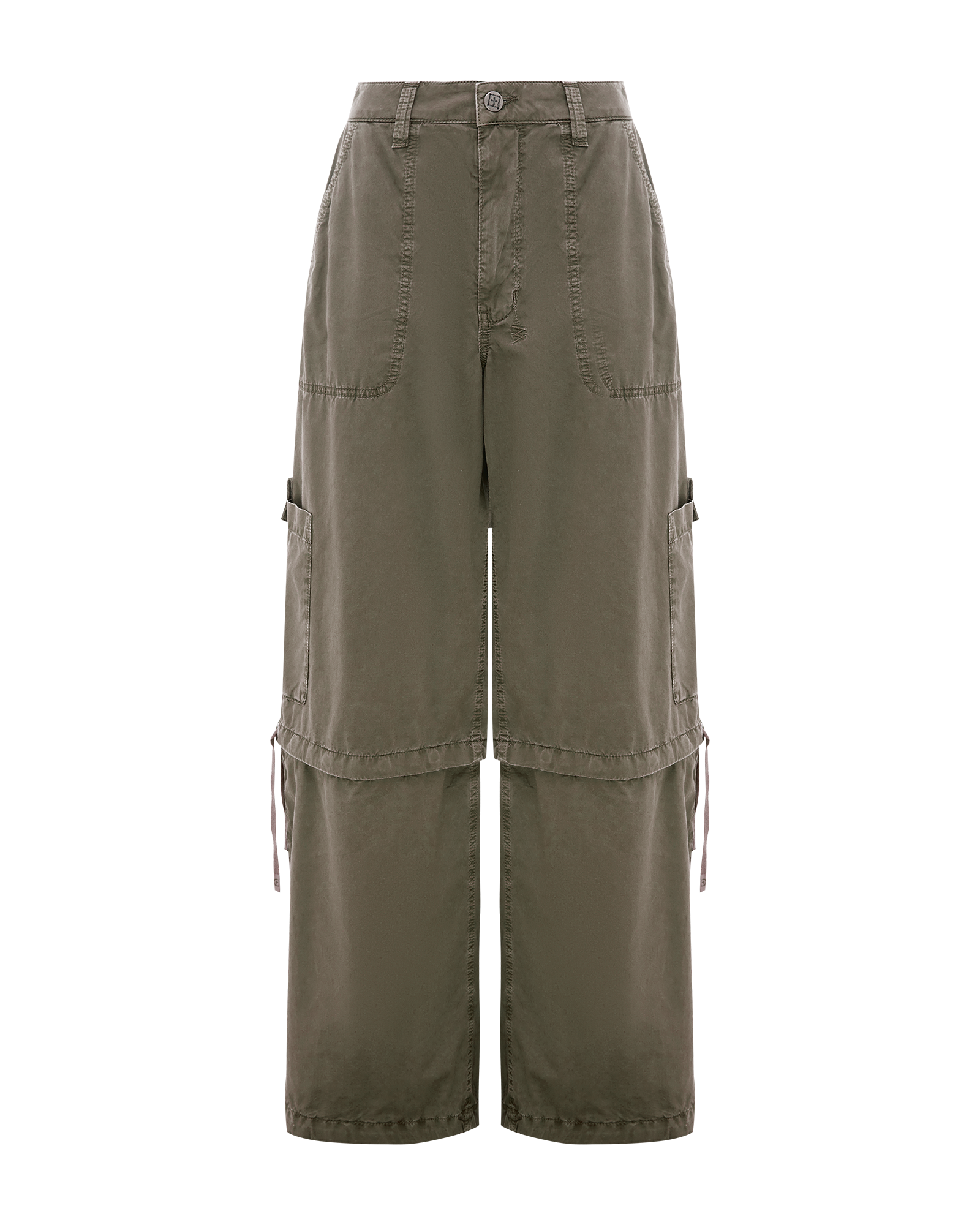 Baggy Cargo Detachable Straight Leg Pant - Khaki