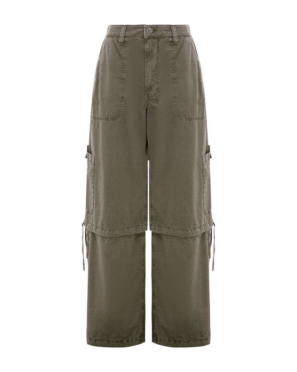 Baggy Cargo Detachable Straight Leg Pant - Khaki