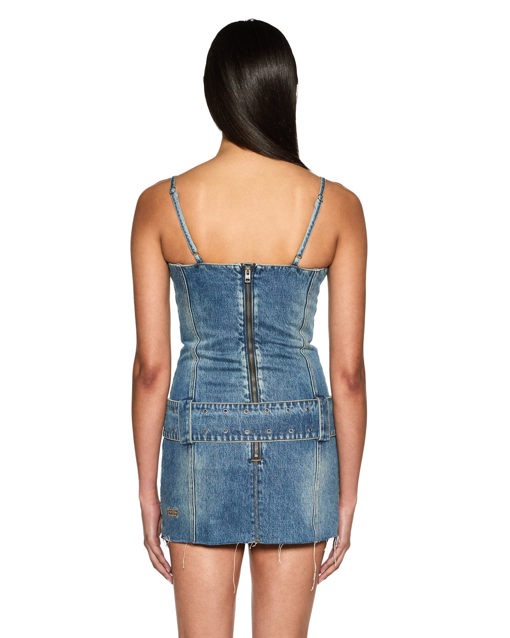 Dauphine Belted Mini Dress - Aged Denim