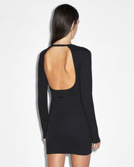 Arise Long Sleeve Keyhole Fitted Dress - Black