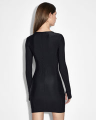 Buy Charmed Keyhole Dress Black Fitted Mini Dress KSUBI