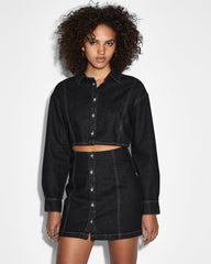 Buy Cutout Shirt Dress Midnight Cotton Mini Dress KSUBI