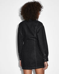 Buy Cutout Shirt Dress Midnight Cotton Mini Dress KSUBI