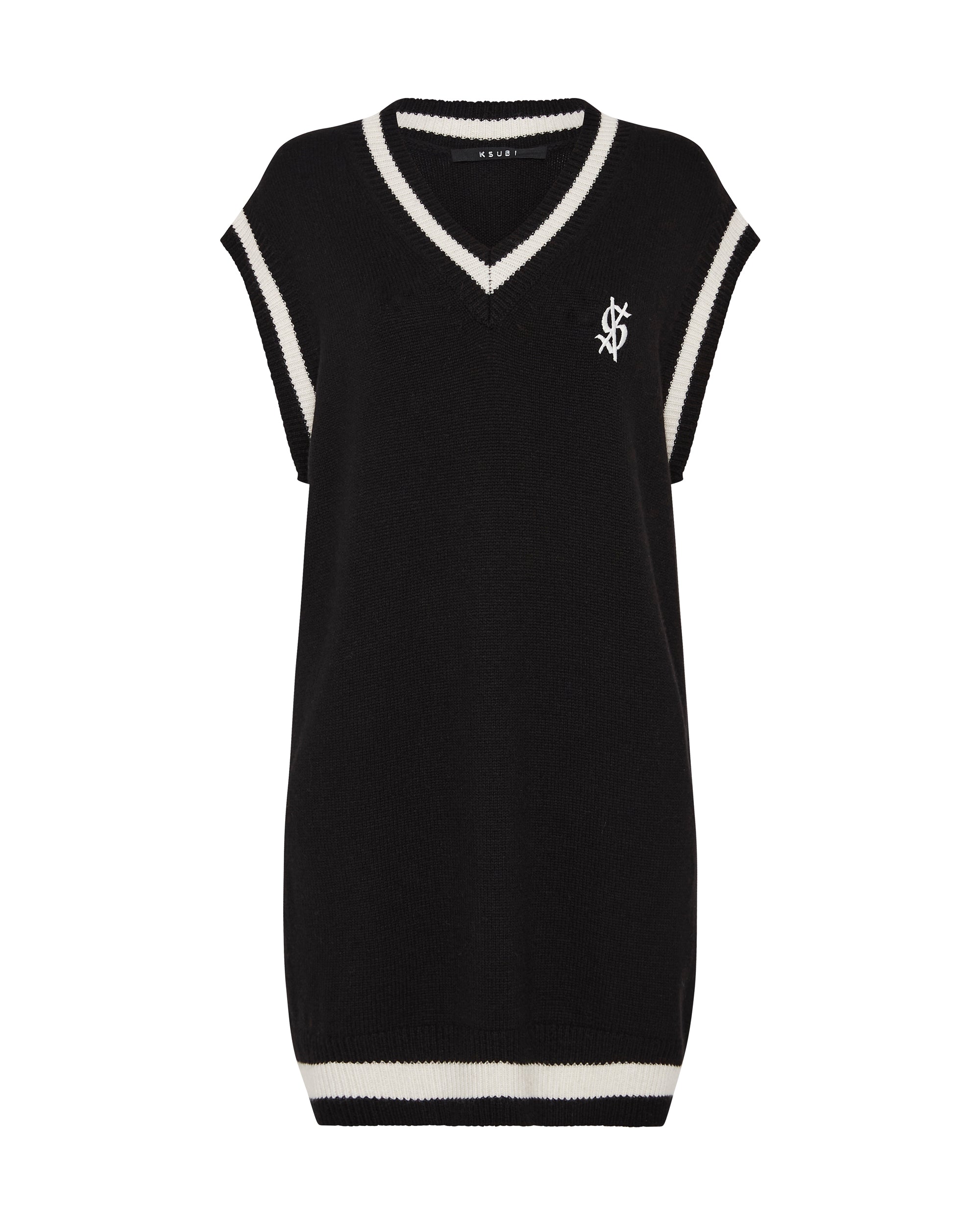 Cross Dollar Knit Dress Black