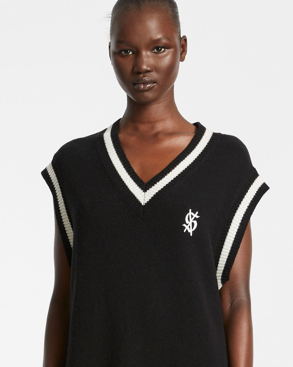 Cross Dollar Knit Dress Black