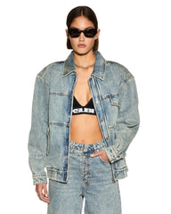 Aria Bomber Jacket Youth - Mid Blue Denim