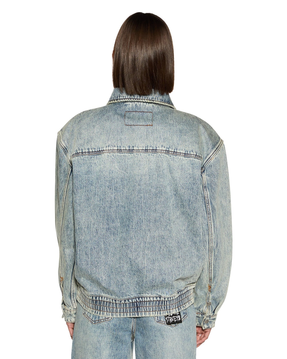 Aria Bomber Jacket Youth - Mid Blue Denim