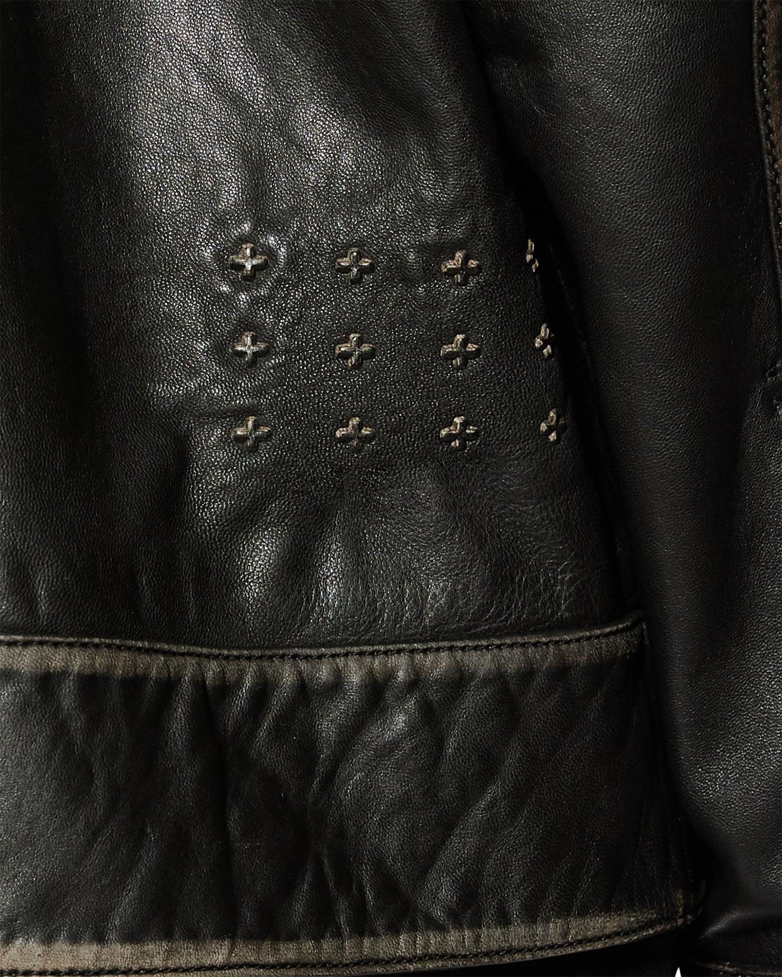 Creed Oversized Leather Jacket - Aged Black