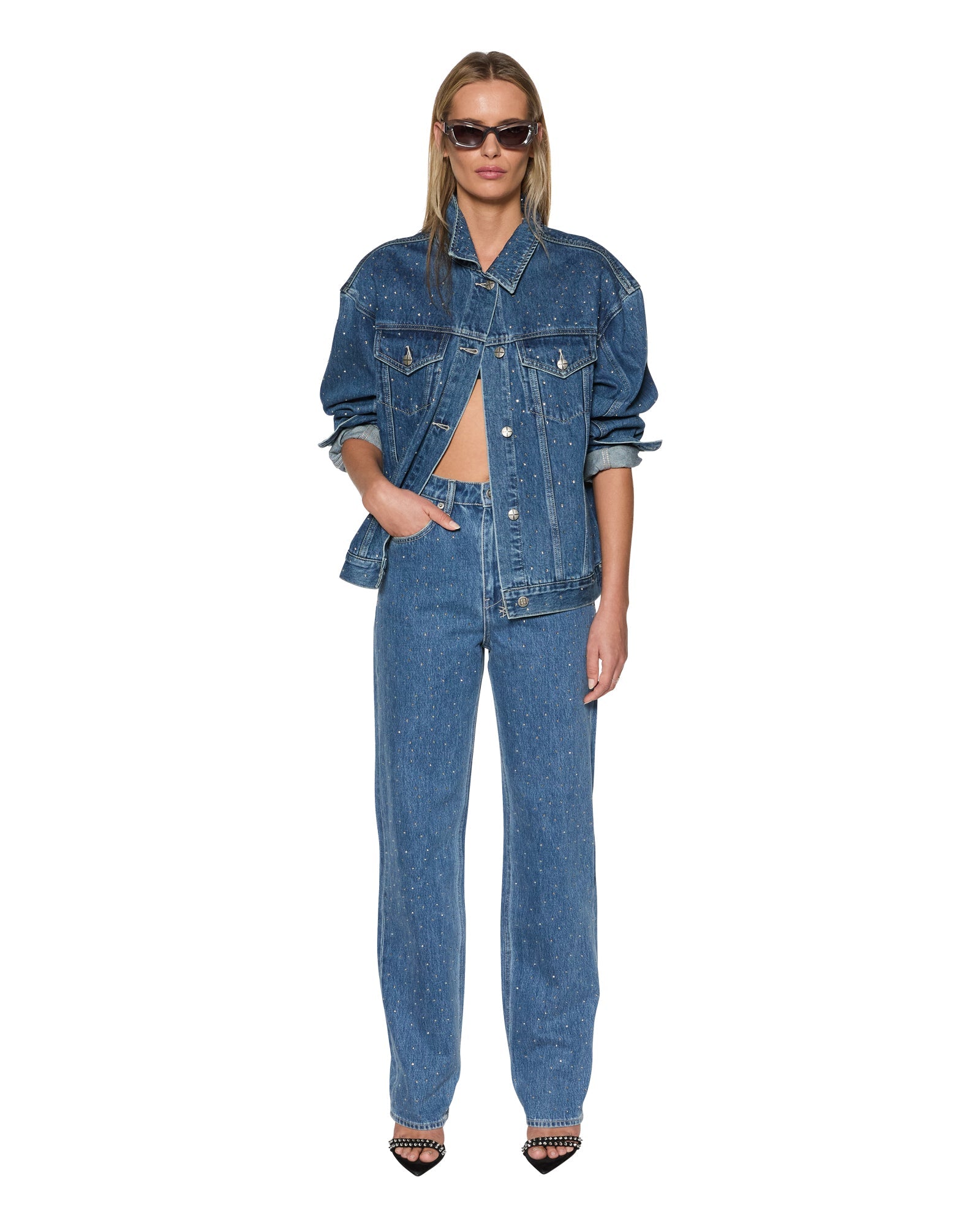 Oversized Jacket Token Krystal - Blue Denim