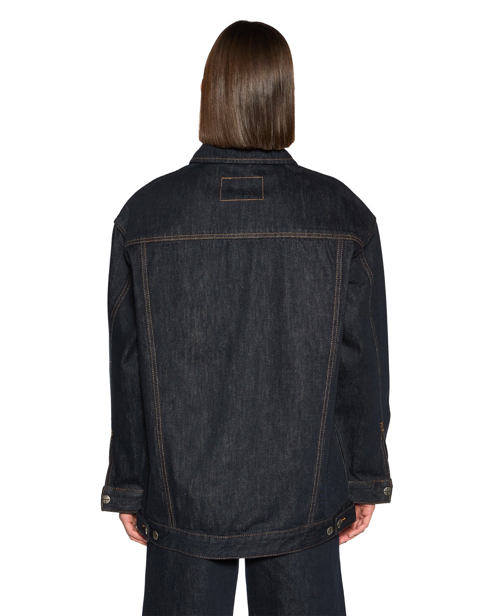 Longline Trucker Original Oversized Jacket - Dark Wash