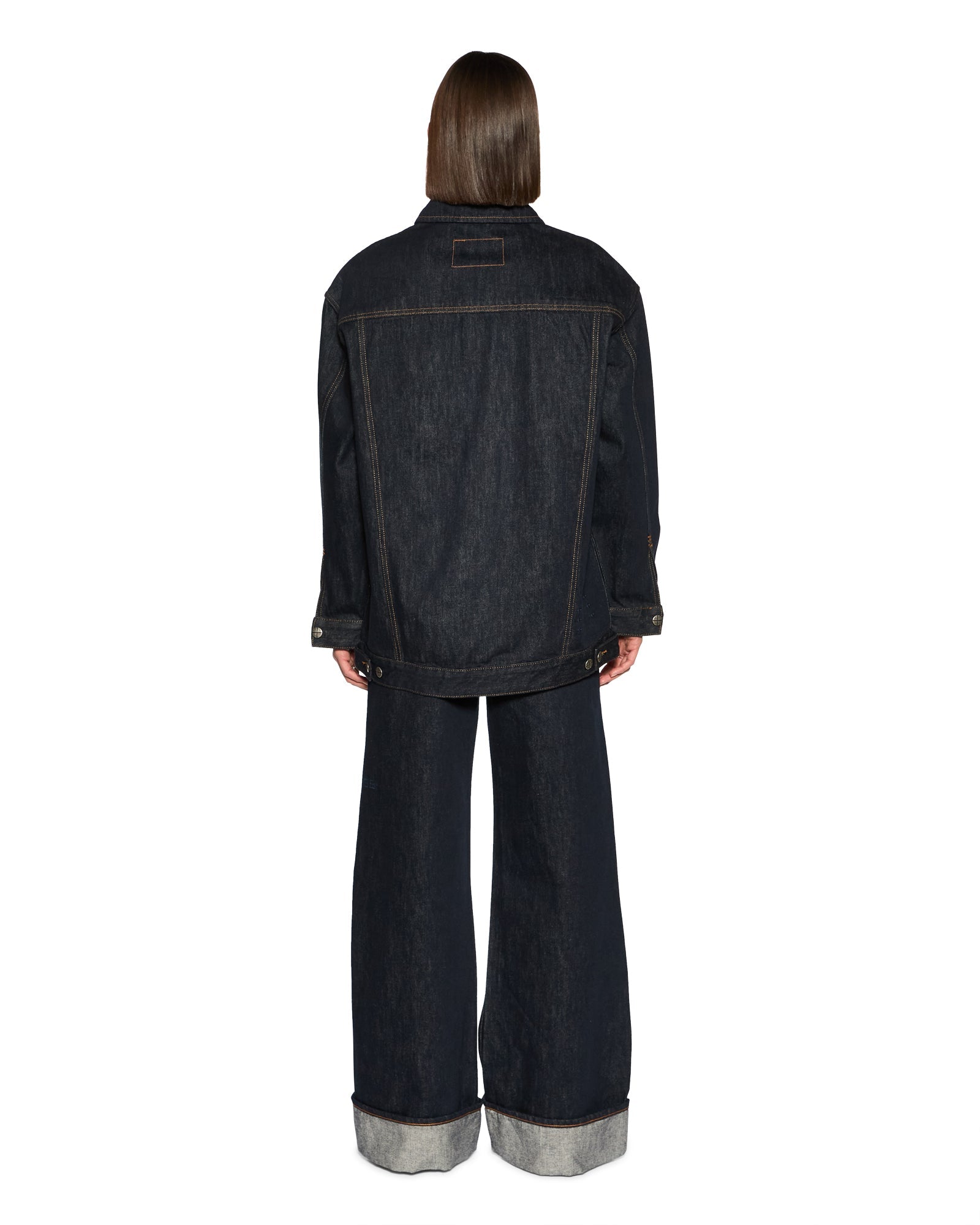 Longline Trucker Original Oversized Jacket - Dark Wash