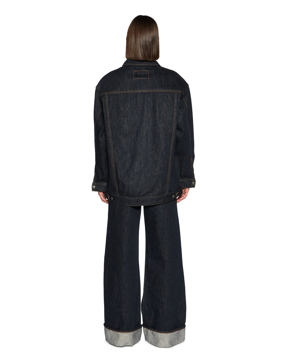 Longline Trucker Original Oversized Jacket - Dark Wash