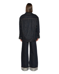 Longline Trucker Original Oversized Jacket - Dark Wash