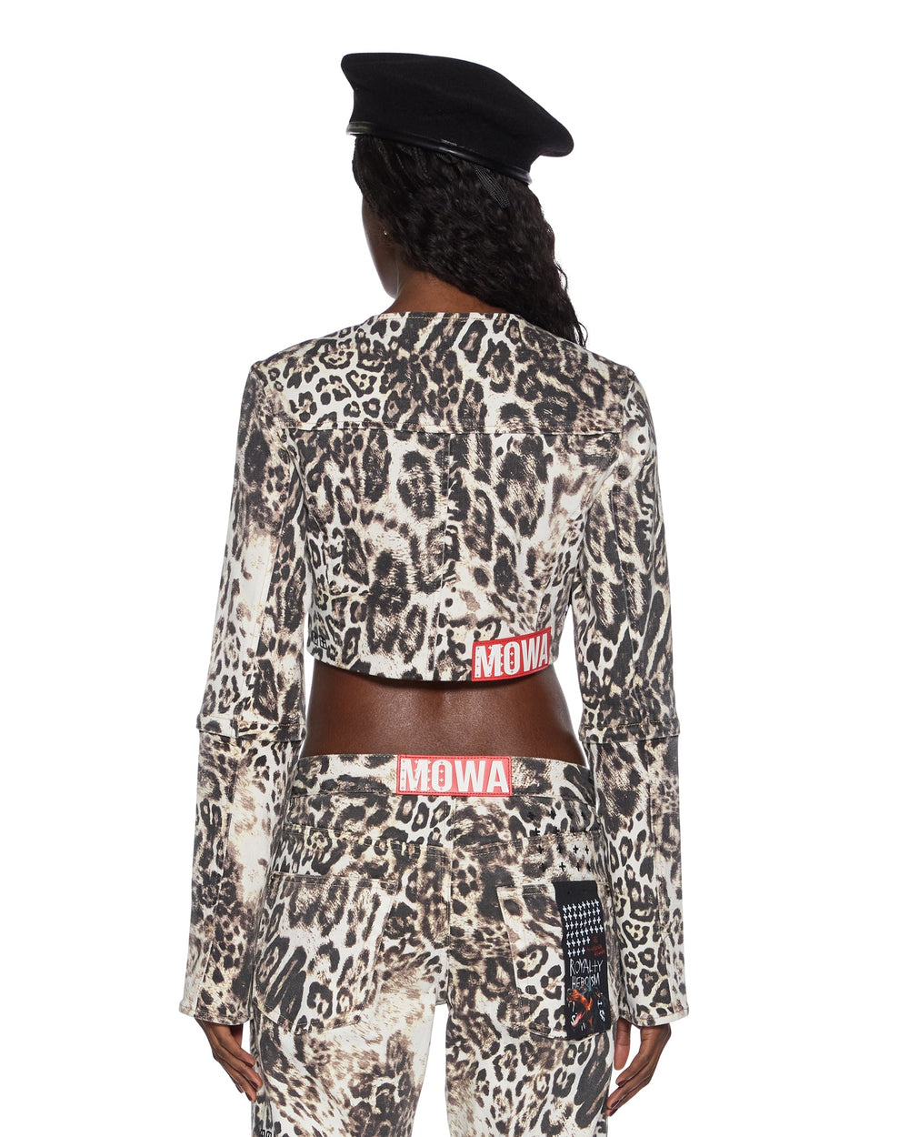 Womens Mowalola Crop Jacket Cheetah Jackets