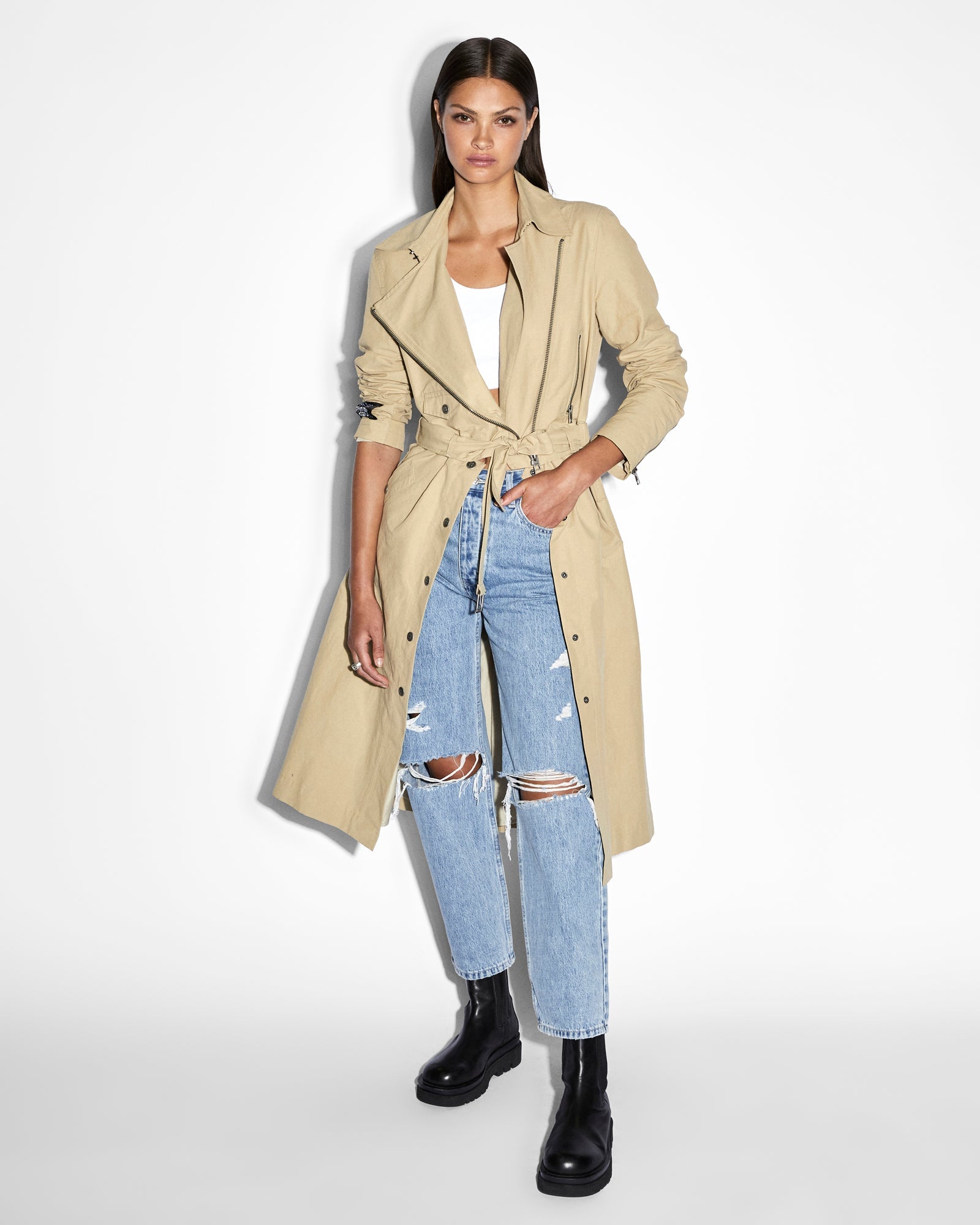 Buy Incognito Biker/Trench Khaki KSUBI