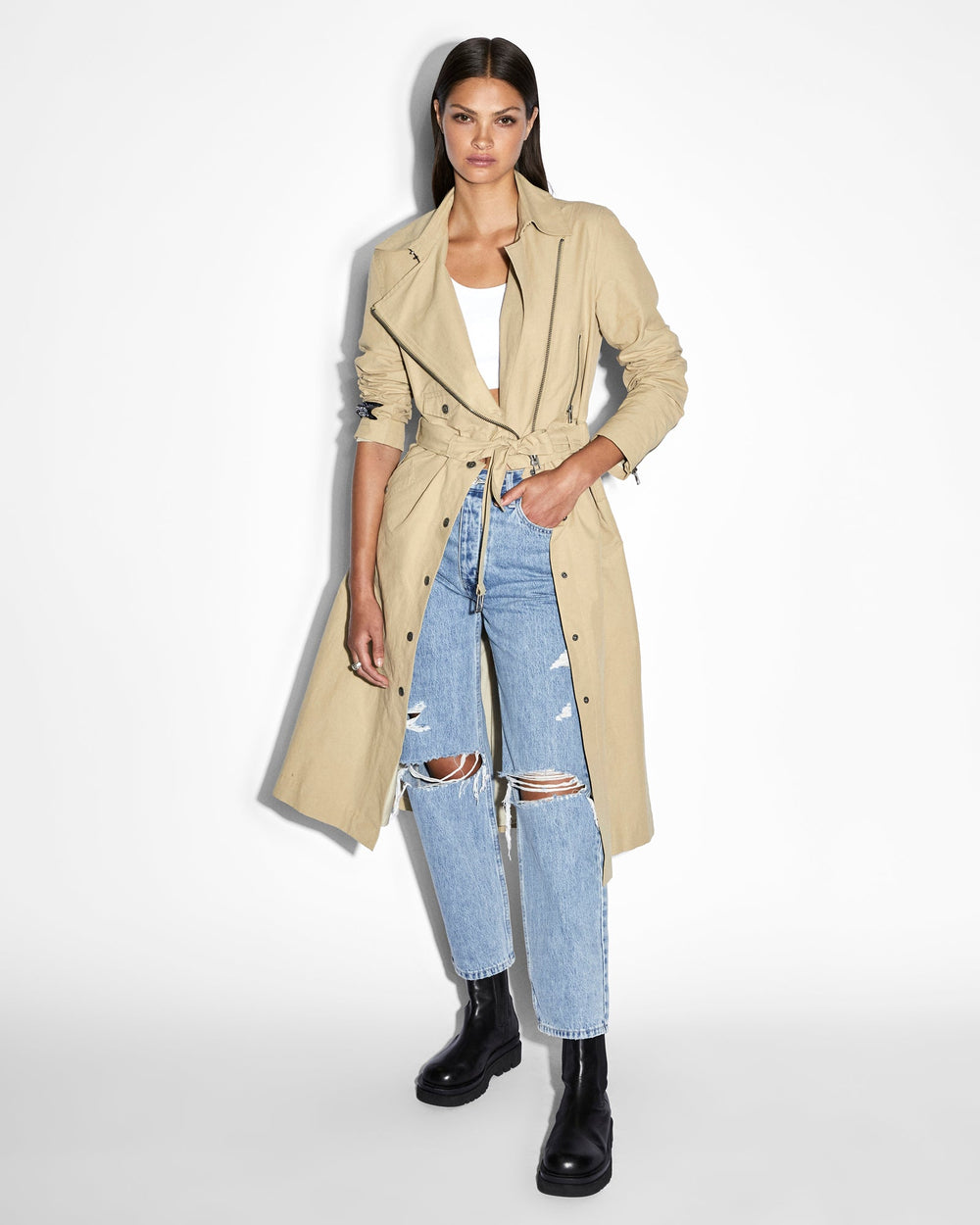 Buy Incognito Biker/Trench Khaki KSUBI