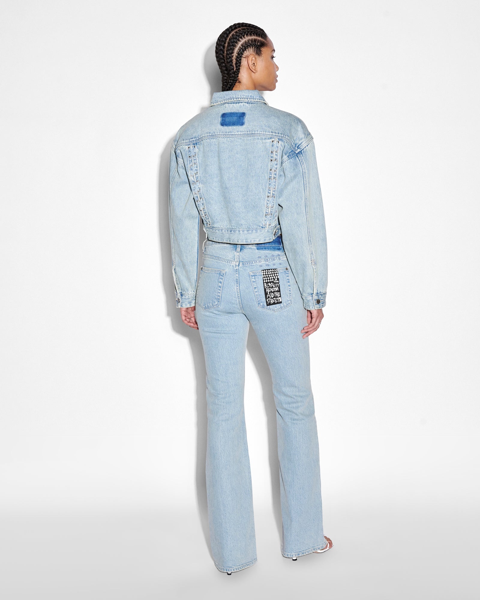Buy Billie Jacket Dove Laced Denim Trucker Jacket KSUBI