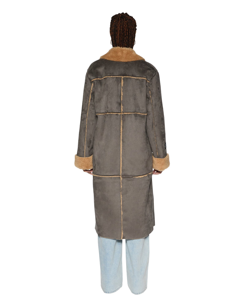 Hustler Steel & Tan Oversized Wool Coat