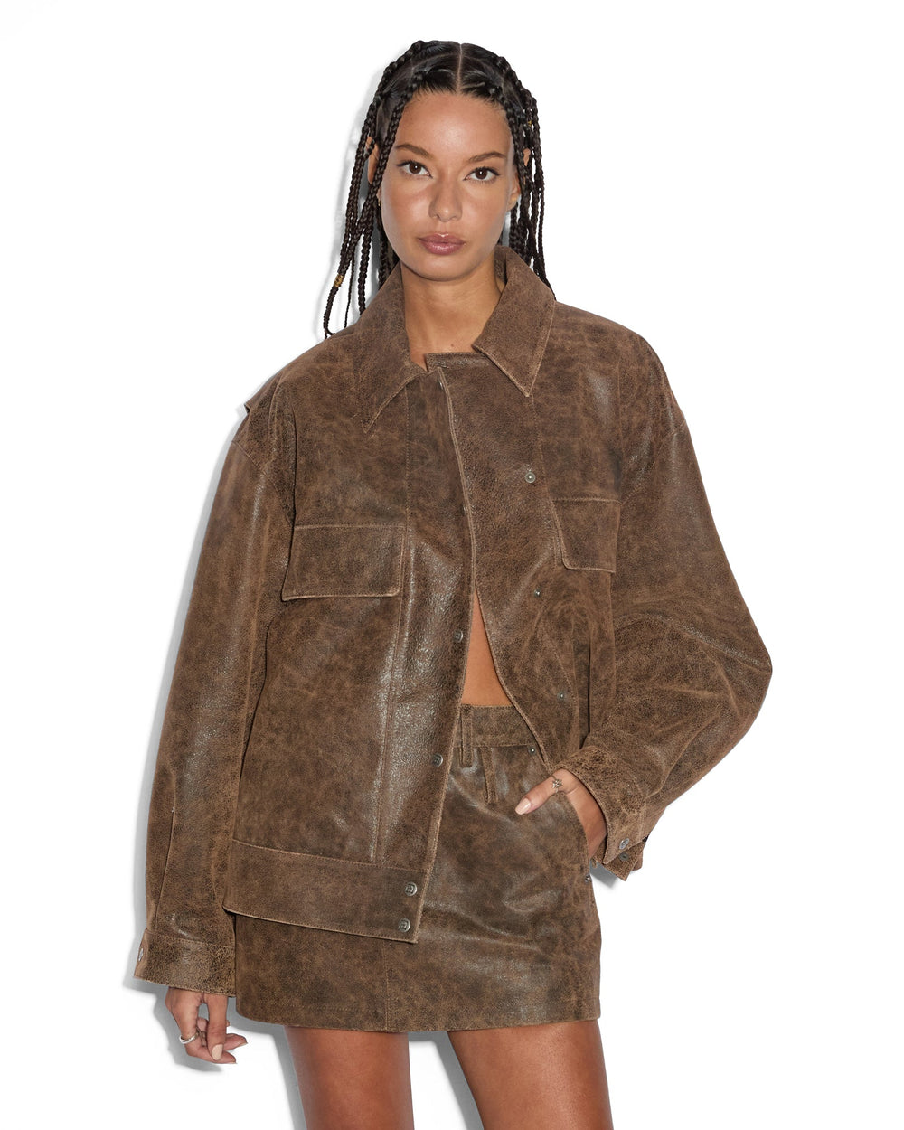 Creed Jacket Weathered - Brown Leather