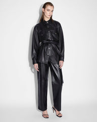 Voyager Shacket Black Leather