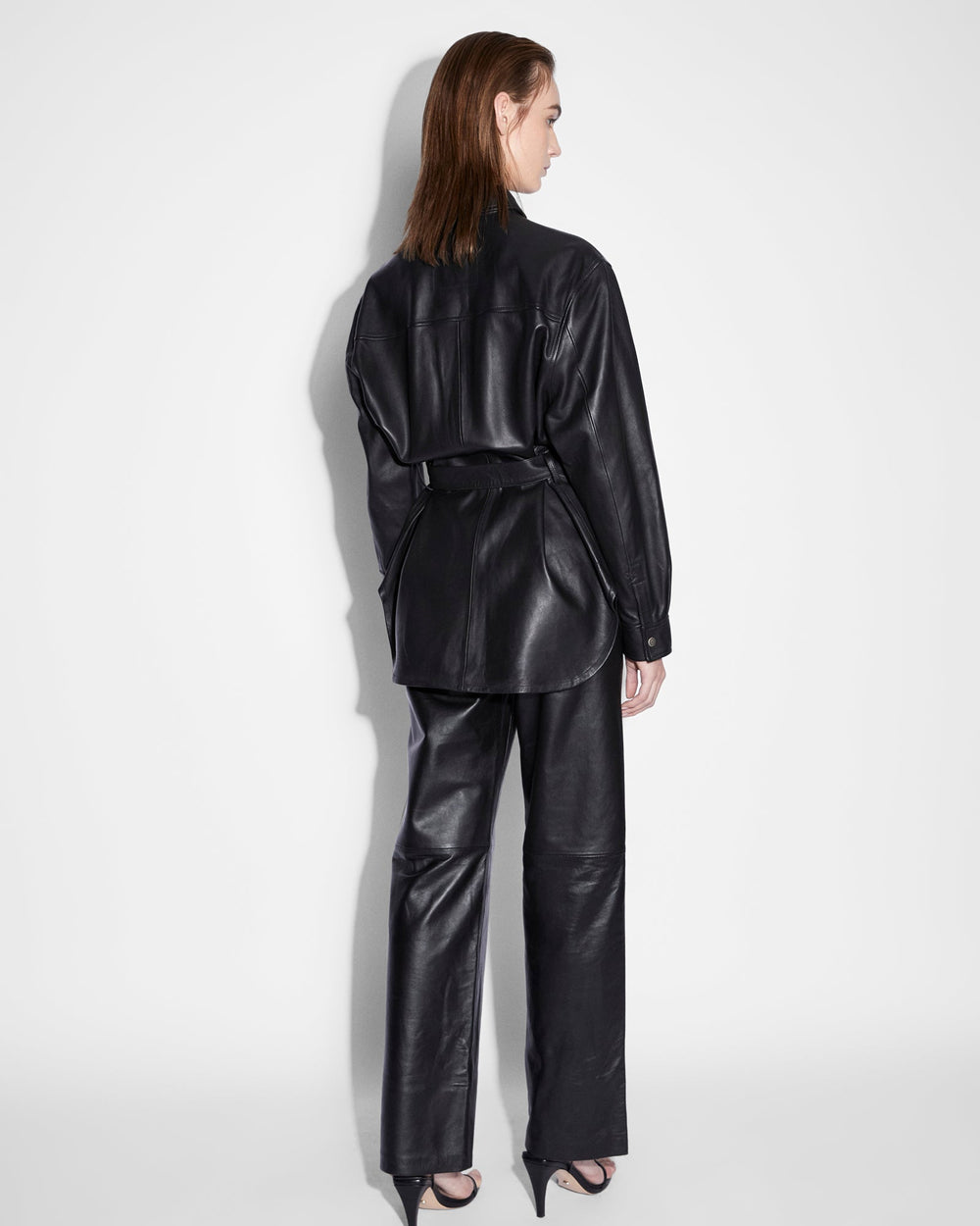 Voyager Shacket Black Leather