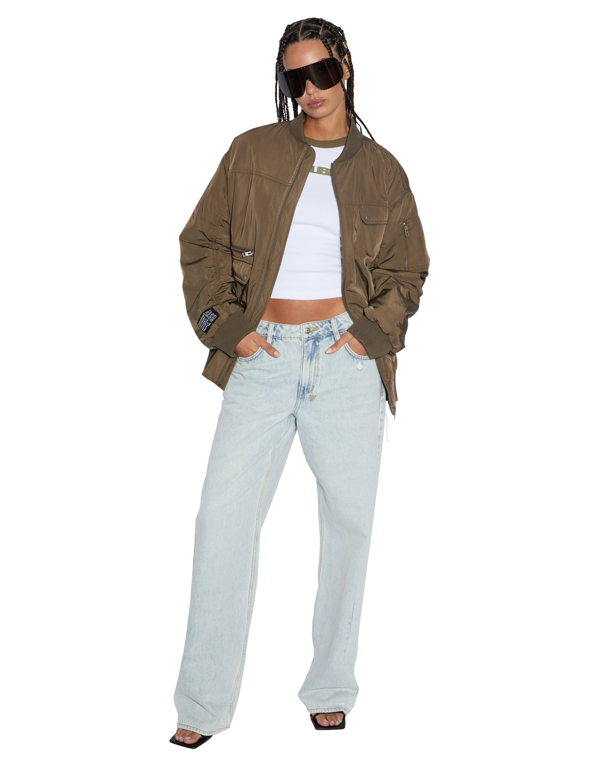 Score Bomber Womens Jackets - Khaki And Cedar