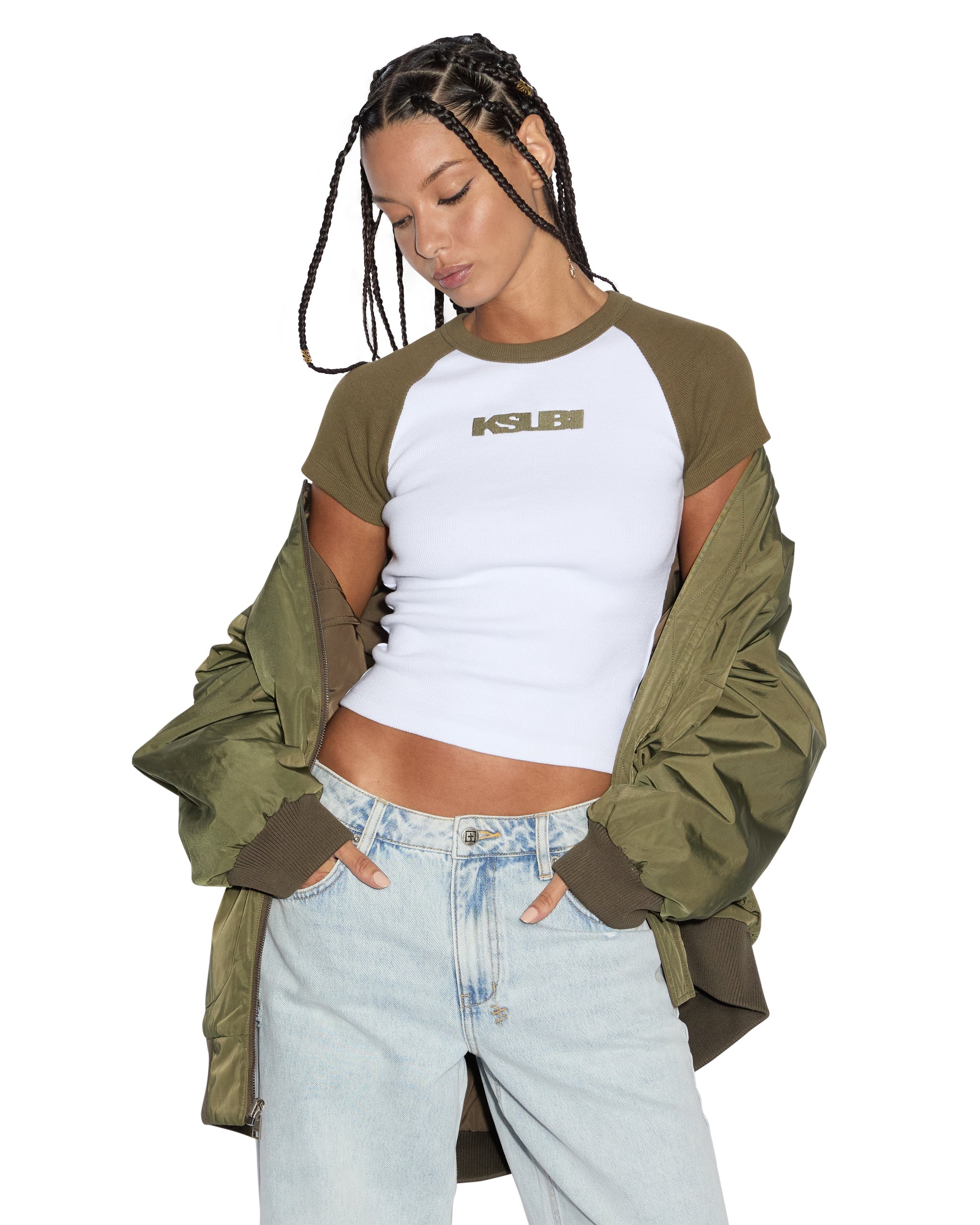 Score Bomber Womens Jackets - Khaki And Cedar